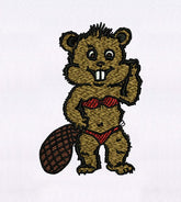 Swimming Costume Adorned Beaver Embroidery Design
