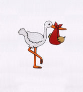 Beautiful Stork Carrying Baby Embroidery Design