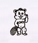 Friendly Young Beaver Girl Embroidery Design