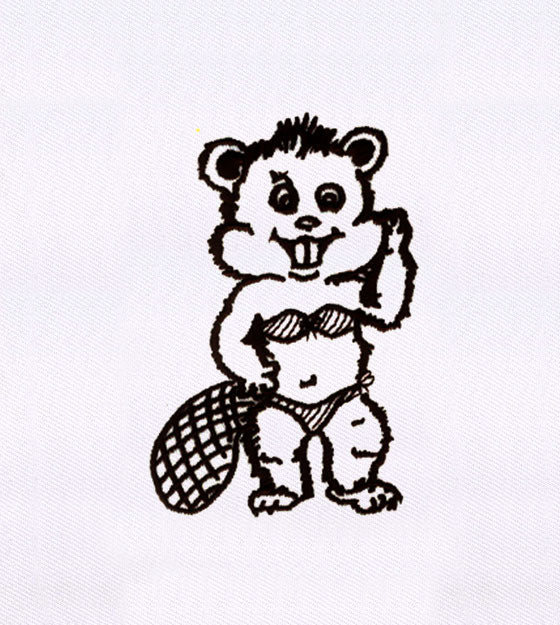 Friendly Young Beaver Girl Embroidery Design