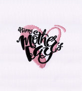 Pink and Black Heart Mothers Day Embroidery Design