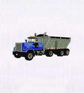 Blue and Gray Trash Dump Truck Embroidery Design