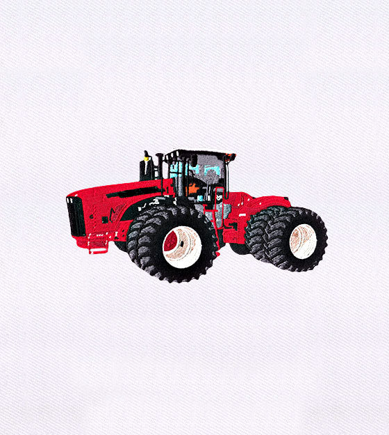 Agriculturally Sound Red Tractor Embroidery Design
