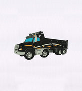 Detailed Black Freight Truck Embroidery Design