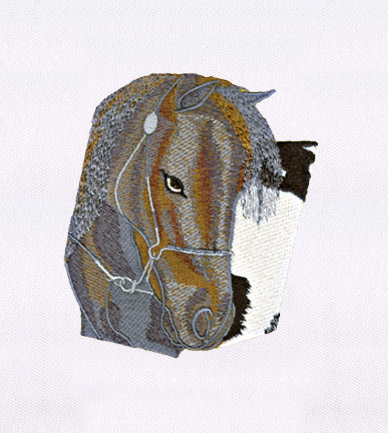 Cheekily Gazing Horse Embroidery Design