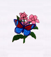 Pink Flowers and Butterfly Embroidery Design