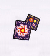 Exotic Flowers in Squares Embroidery Design