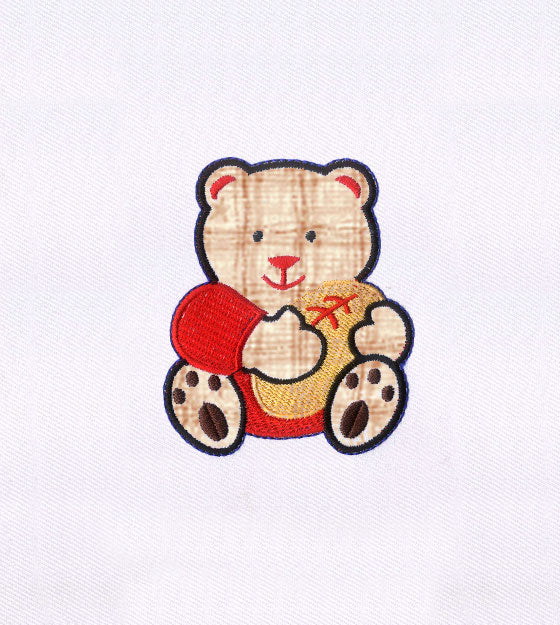 Football Caressing Teddy Bear Applique Embroidery Design