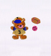 Baseball Playing Teddy Bear Embroidery Design