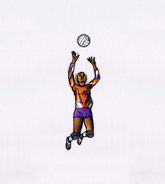 Volleyball Playing Athletic Woman Embroidery Design