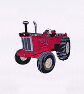 Exceptionally Detailed Red Tractor Embroidery Design