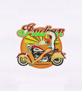Indian Biker Native American Woman Embroidery Design
