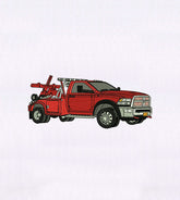 Industrial Red Pickup Truck Embroidery Design