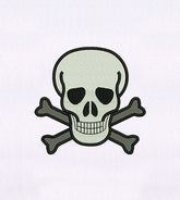 Classic Crossed Skull and Bones Embroidery Design