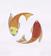 Koi Oriental Carp Fishes Embroidery Design