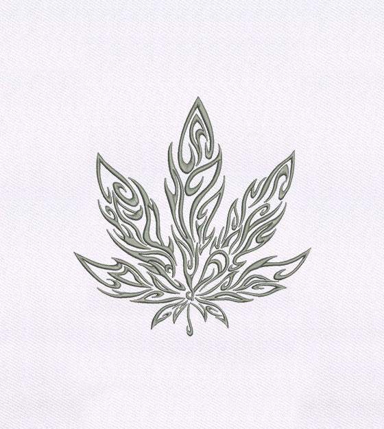 Imaginative Marijuana Leaf Embroidery Design