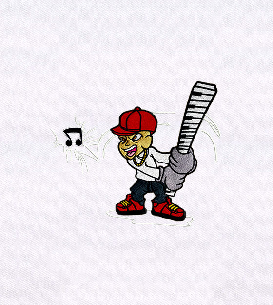 Piano Keys Bashing Rapping Maestro Embroidery Design
