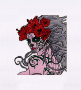Flower and Tattoo Adorned Woman Embroidery Design