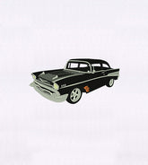 Vintage Themed Black and Gray Car Embroidery Design