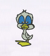 Puzzled Blue Eyed Duckling Cap Embroidery Design