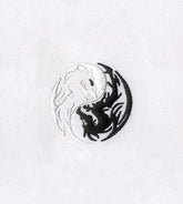 Monotone Yin and Yang Dragons Embroidery Design