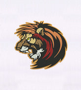 Roaring and Fierce African Lion Embroidery Design