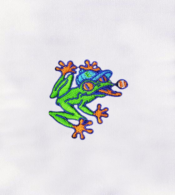 Playful Frog Machine Embroidery Design