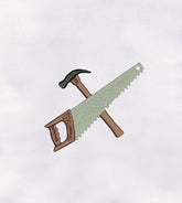 Colorful Hammer and Saw Tools Embroidery Design