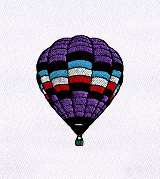 High Flying Hot Air Balloon Embroidery Design