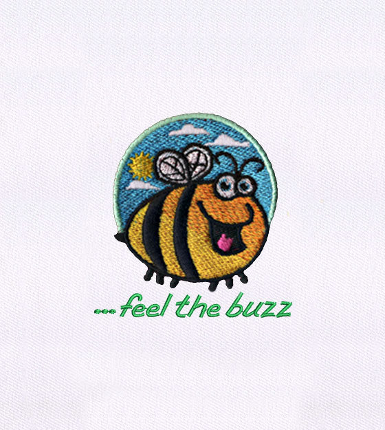 Happily Chirping Honey Bee Embroidery Design