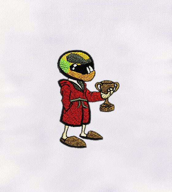 Poor Helmet Guy with Embroidery Design