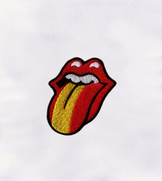Red Lips with Tongue Out Embroidery Design