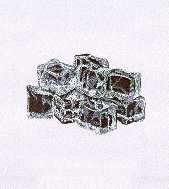Meticulously Collected Ice Cubes Embroidery Design