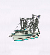 Large Industrial Sailing Boat Embroidery Design