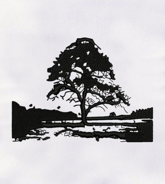 Isolated Tree Machine Embroidery Design