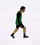 Football Playing Young Boy Embroidery Design