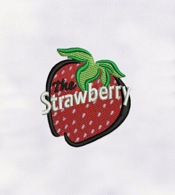 Palatable Red Strawberry Machine Embroidery Design