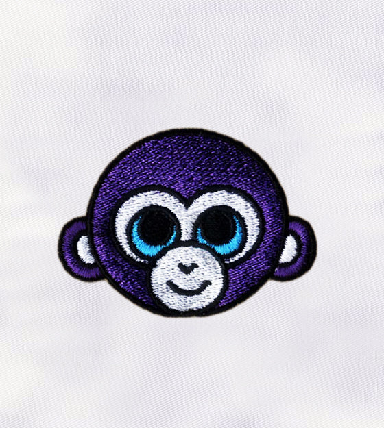 Purple Monkey Face Embroidery Design