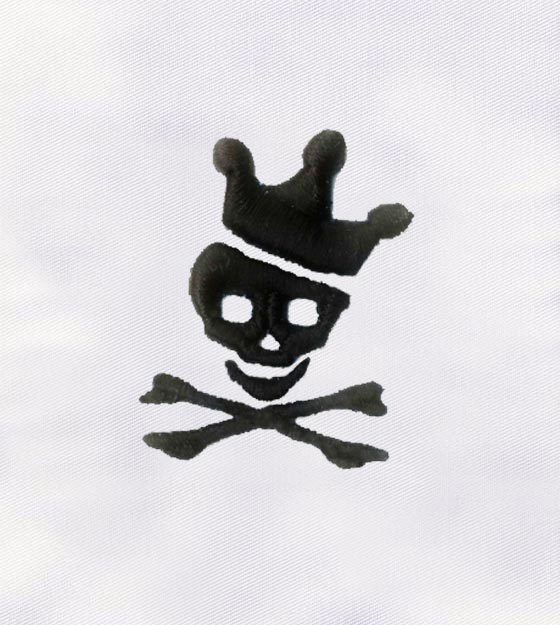 Danger Sign Skeleton 3D Puff Embroidery Design