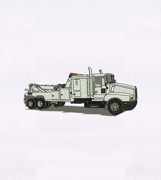 Enormously Elaborate White Truck Embroidery Design