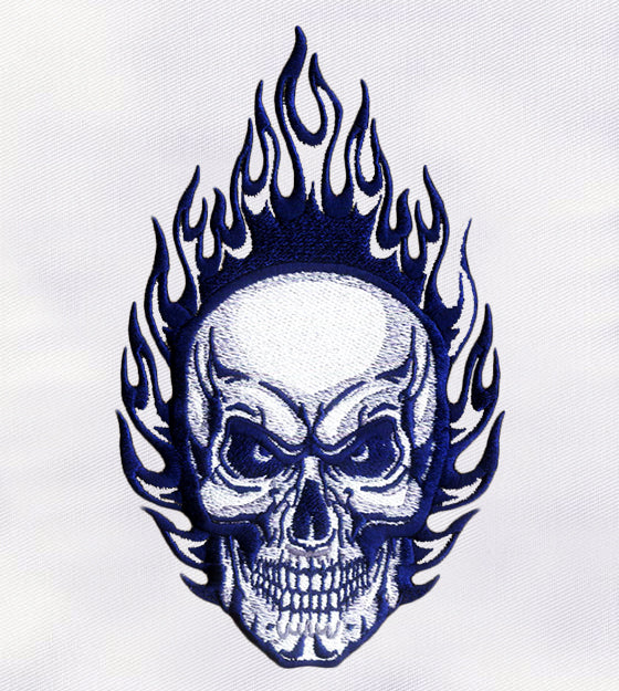 Fire Skull Machine Embroidery Design