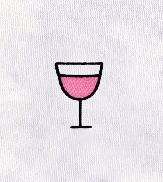 Fancy Wine Glass Machine Embroidery Design