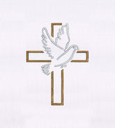 Peaceful Dove and Cross Embroidery Design