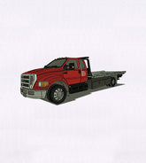 Red and Gray Domestic Truck Embroidery Design