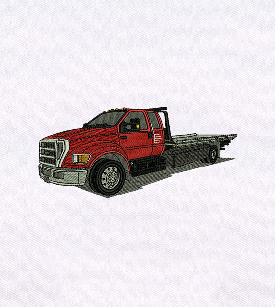 Red and Gray Domestic Truck Embroidery Design