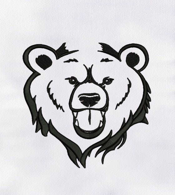 Bear Face Embroidery Design