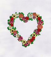 Heart Shape Flowers Embroidery Design