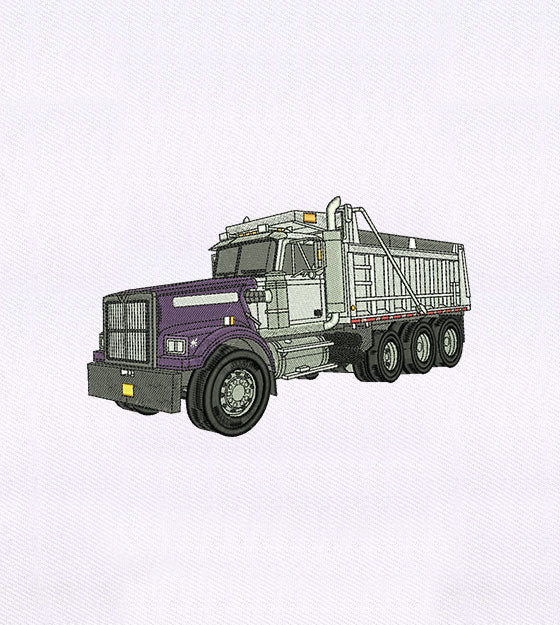 Purple and White Truck Embroidery Design