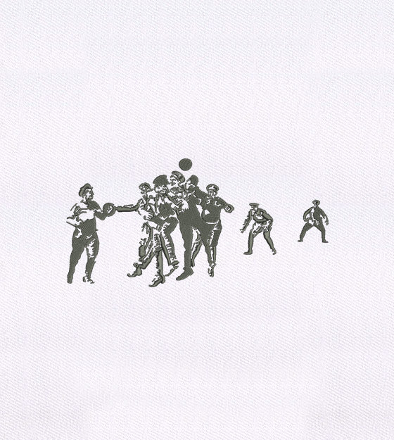 Soldiers Playing with Ball Embroidery Design