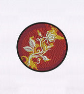 Exotic Red and Golden Flower Quilting Embroidery Design
